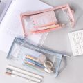 【HOT】 Transparent Pencil Case Large Capacity Simple Pen Bag Kawaii Cosmetic Bag School Study Stationery Office Supplies. 