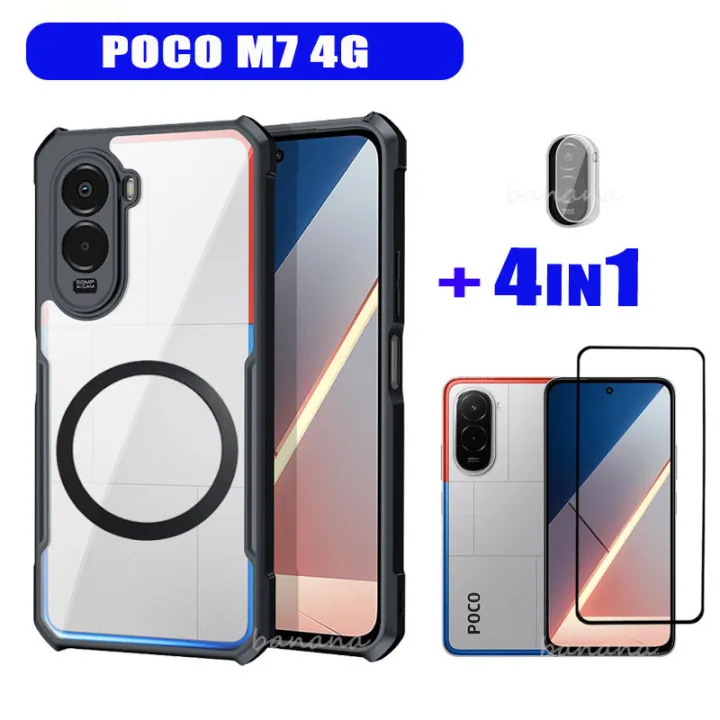 4IN1%20Poco%20M7%204G%20Anti-fall%20Mobile%20Phone%20Case%20With%20Ring%20Iron%20Sheet%20Magnet%20for%20Poco%20F7%20C71%20C85%20C75%20Redmi%2015C%2015%20Screen%20protector%20Film+lens%20film+back%20film%20-%20Image%202