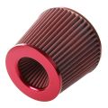 Universal Car Air Filter Vehicle Induction Kit High Power Mesh Cone Red Finish. 