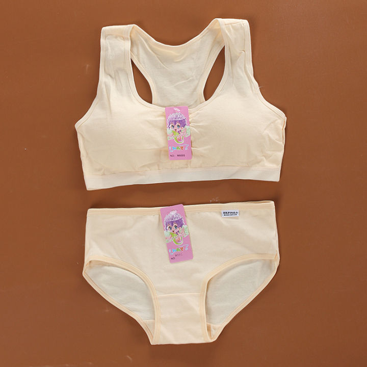 Teens%20Girls%20Sports%20Bra%20Puberty%20Gym%20Underwear%20Wireless%20Teenager%20Briefs%20Cotton%20Young%20Girls%20Training%20Bra%20Panties%20Set%20-%20Image%204