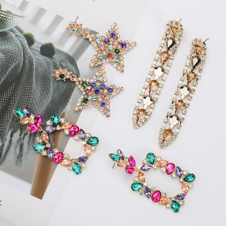 Pauli%20Manfi%20New%20Fashion%20Colorful%20Rhinestone%20Earrings%20Women%20Bohemian%20Geometric%20Dangle%20Earring%20Accessories%20-%20Image%207