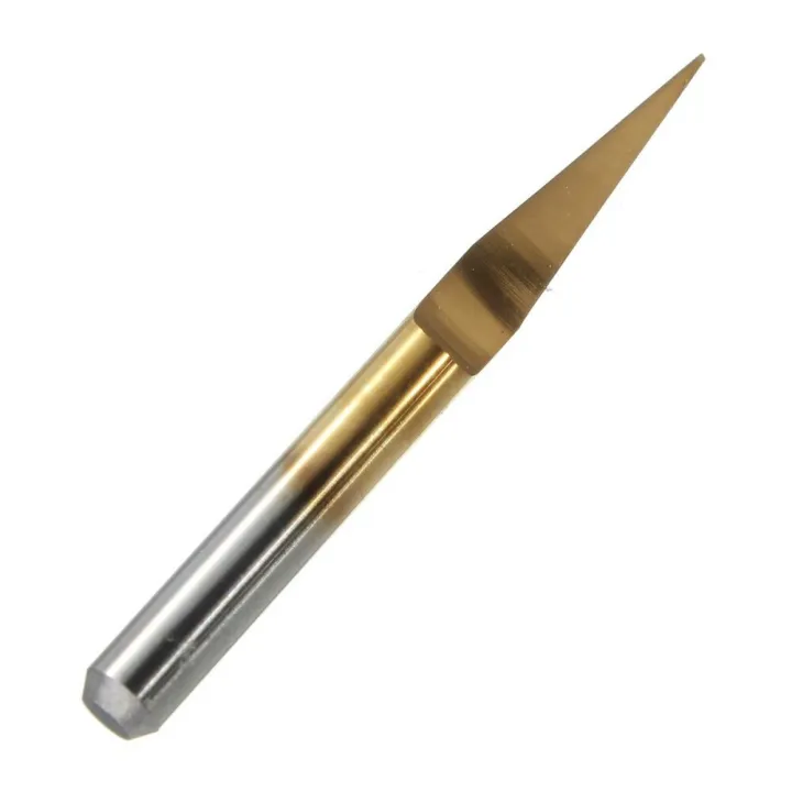 9Pcs 0.1mm 10 Degree Flat Bottom PCB Tools DIY Engraving Bit Titanium Coated Carbide CNC Router Tool