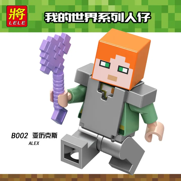 Minecraft%20Zombie%20Hunter%20Alex%20Steve%20Creeper%20Villager%20Compatible%20with%20Lego%20Building%20Blocks%20Minifigures%20-%20Image%203