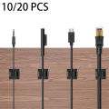 10/20 Pcs Glue Self-adhesive Wire Clip Fixer Holder Cable Holder Square Plastic Mount Clamp Network Office TV Coax Cable. 