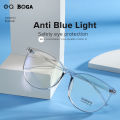 OQ BOGA 4 Colors Unisex Fashion Metal Full Rim Eye Protection Radiation Protection Computer Glasses Women Men Oval Frame Anti Blue Light Eyewear. 