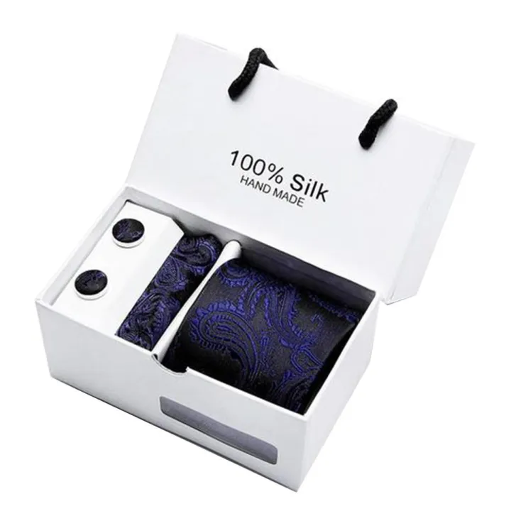 【BestGO】5Pcs Men Handkerchief Cuff Button Necktie Suit Wedding Party Accessories Gift