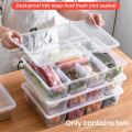 2 Pack Divided Vegetable Trays with Lids, Compartment Refrigerator Snack Boxes, Transparent Refrigerator Storage Boxes. 