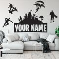 Customed Name Wall Stickers Boys Gaming Room Vinyl Decal Kids Bedroom Wall Decor Gamer Room Decoration Accessories Castle. 
