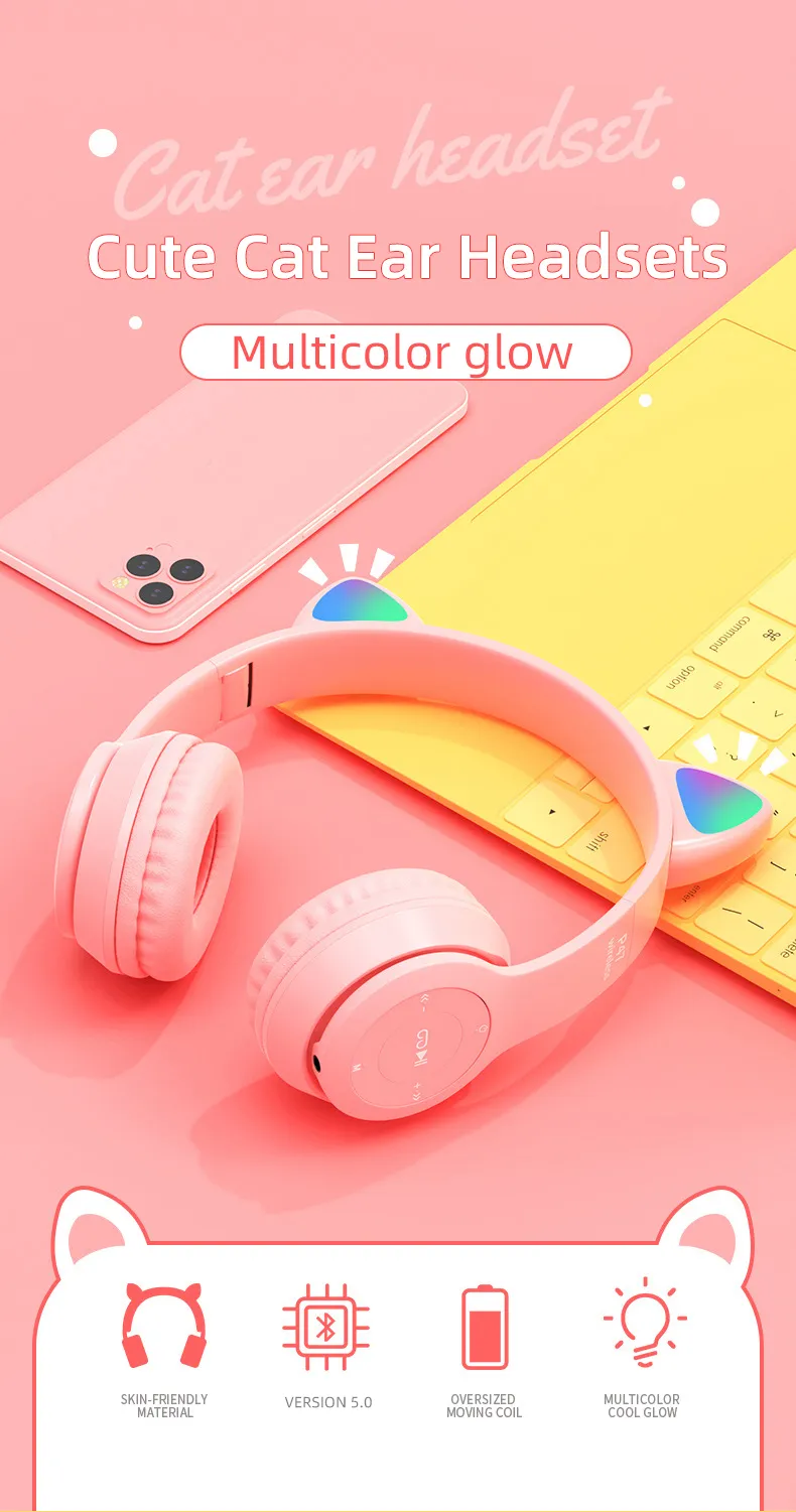 P47M Cat Ear Headphones - Side View