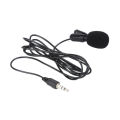 Mic 3.5mm Jack Tie Clip PC Laptop Recording Clip-on Lavalier External Microphone. 