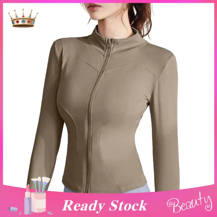 Trendygirl%20Sports%20Top%20Women's%20Quick%20Dry%20Stand%20Collar%20Zipper%20Cardigan%20for%20Gym%20Jogging%20Soft%20Breathable%20Slim%20Fit%20High%20Elasticity%20Sports%20Jacket%20-%20Image%202