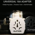 New AUKTION Universal European Plug Adapter 16A 250V AC Travel Charger Wall Power Plug Socket Converter Adapter for Home Office. 