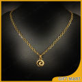 Gold Cut Link Chain & Derana Pendant with White Crystal Stones 18 Inch Stylish Golden Women Design Guaranteed Necklace Plated Stylish Design Gift TR-WCP. 