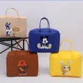 【ALLGOOD】O—S STORE Cartoon Printed Felt Travel Bag Large Capacity Portable Luggage Lunch Handbag Portable Tote Bag Student. 