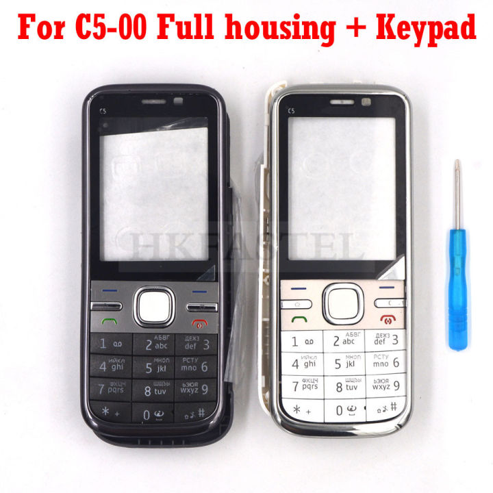 【LKFJ4OSN9U】For Nokia C5 C5-00 Brandnew High Quality Complete Mobile Phone Cover Caseenglish/russian/arabic Keypadtools