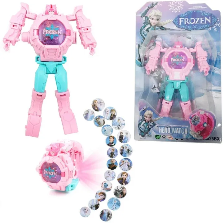Disney%20Frozen%20Avengers%20Deformation%20Electronic%20Watch%20Boy%20girl%20Toy%20Cartoon%20Captain%20America%20spiderman%20Transformed%20Robot%20child%20Watch%20-%20Image%205