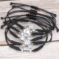 Hand Made Wax Thread Braided Hand Rope Football Basketball Rugby Volleyball Baseball Soccer Adjustable Couple Bracelet. 