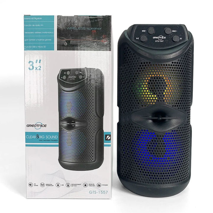 Dual GTS TWS Portable Wireless Bluetooth Speaker RGB with FM Radio | SD ...