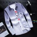 Spring Long Sleeve Gradient Shirt Men's Korean Style Slim-Fit Tops for Summer Shirt Coat Spring and Autumn Fashion Men's Top Clothing. 