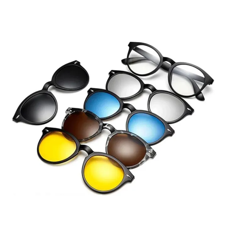 Magic Vision 5 in 1 Quick Change Magnet Lenses Frame Sunglasses