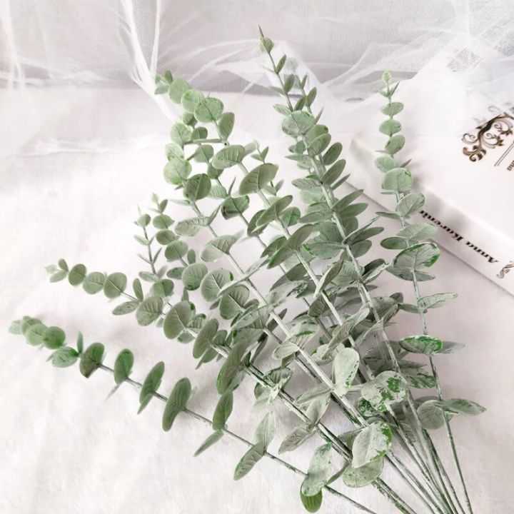 Artificial Eucalyptus Leaves Stems Eucalipto Branches Artificial Fake Plants for Wedding Shooting Prop Home Decoration Garland