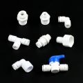 5PCS 1/4 3/8 Hose Water Purifier Accessories Reverse Osmosis Quick Coupling Aquarium Fitting RO Water Plastic Pipe Connector. 
