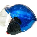 Blue shine Half Helmets. 