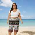 3 Piece Set  Plus Size Women's 3/4 Pants / Comfortable Elephant Print Shorts XL-4XL. 