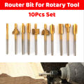 Mini router Bits 10Pcs Set for DIY Projects Engraving Drilling Tools Router Bits dremel type router bits. 