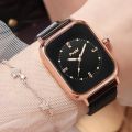 New Fashionable Girls Watch Casual Analog Quartz Fashion Rich Ladies Belt Party Student Office Wrist Watches For Women - Black White Pink PRM. 
