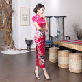 Yfashion Women Cotton Long Cheongsam Dress Multi-color Retro Classic Chinese Style Printing Cheongsam Large Size Slim Fit Dress. 