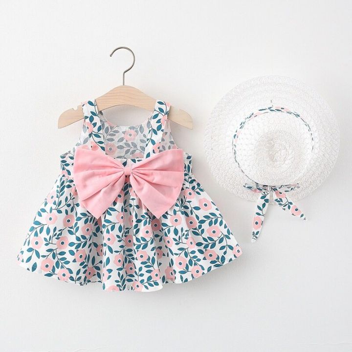 Baby%20Girls%20Dress%200%20to%203%20years%20old%20Summer%20Bow%20Floral%20Dress%20-%20Image%204