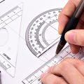 8pcs/set Geometry Compasses Ruler Protractor, Drawing Math Study Tool Kit Suit Set Square. 