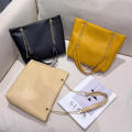 solid color Shoulder Bag large capacity pu leather Tote Bag chain strap chain bag Underarm Bag for versatile commuter leisure shopping women. 