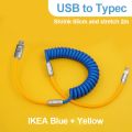 120W Fast Charging Cable Retractable Aluminum Alloy PD Charging Cable USB C Data Cable for Samsung Galaxy OPPO Xiaomi Huawei 2m. 