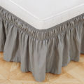Bed Skirts,Wrap Around Bed Skirts with Adjustable Belts for Twin Beds 15 Inches Drop, Elastic Dust Ruffles, Easy Fit Wrinkle & Fade Resistant Silky Luxurious Fabric. 