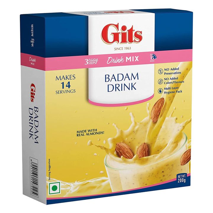 Gits Badam Drink Mix, 200g   (FROM INDIA) SAM