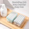 HOT Soap Box Hand-free Rub Soap Bubbler Soap Drain Dish Holder Multifunctional Bathroom Kitchen Soaps Storage Container with Rollers. 