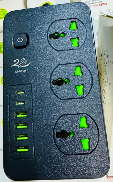 Power Extension Cord 3 Way + 6 Usb Pd