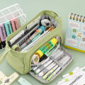 Pencil Case With Multiple Compartments Simple Stationery Case Double Layer Pencil Case Large Capacity Pencil Bag Canvas Pencil Case. 