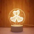 Valentine's Day Table Lamp Four Heart Bedside Lamp Romantic Color USB Touch Switch LED Acrylic 3D Night Light Creative table lamp Acrylic Night Light USB baby bedroom desk birthday gift. 