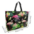 【ALLGOOD】1pc Reusable Shopping Bag Large Eco Friendly Flamingo Women's Tote Bag Waterproof Portable Handbag. 