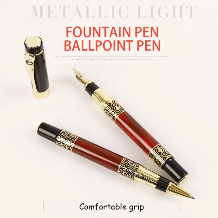 Retro%20Metal%20Fountain%20Pen%20Replaceable%20Ink%20Elegant%20Gift%20for%20Writing%20Stationery%20Office%20School%20Supplies%20-%20Image%202