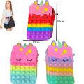 Unicorn Pop Backpack Pop It Shoulder Bag (M) - Multicolor. 