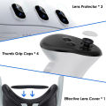 KOKKO Protective Cover Set Handle Controller Protective Caps VR Headset Skin Face Cover Lens Tempered Film Compatible For Meta Quest 3 VR Accessories. 