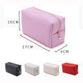 PU Leather Solid Color Travel Makeup Bag Zipper Wash Toiletry Organizer Purse Waterproof Cosmetic Bag Storage Handbag For Women Girls. 