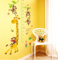 Buy More One Giraffe with Monkeys Height Measuring growing kids measurement chart cartoon animals tree bridge baby children bedroom room wall decoration wall stickers removable kids nursery decal sticker. 