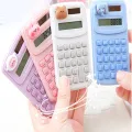 8 Digits Cute Mini Portable Digit Calculator Stationery Office Supplies Small Cartoon Animal Cartoon Cute Calculator Candy Color Kawaii Learning Tools. 
