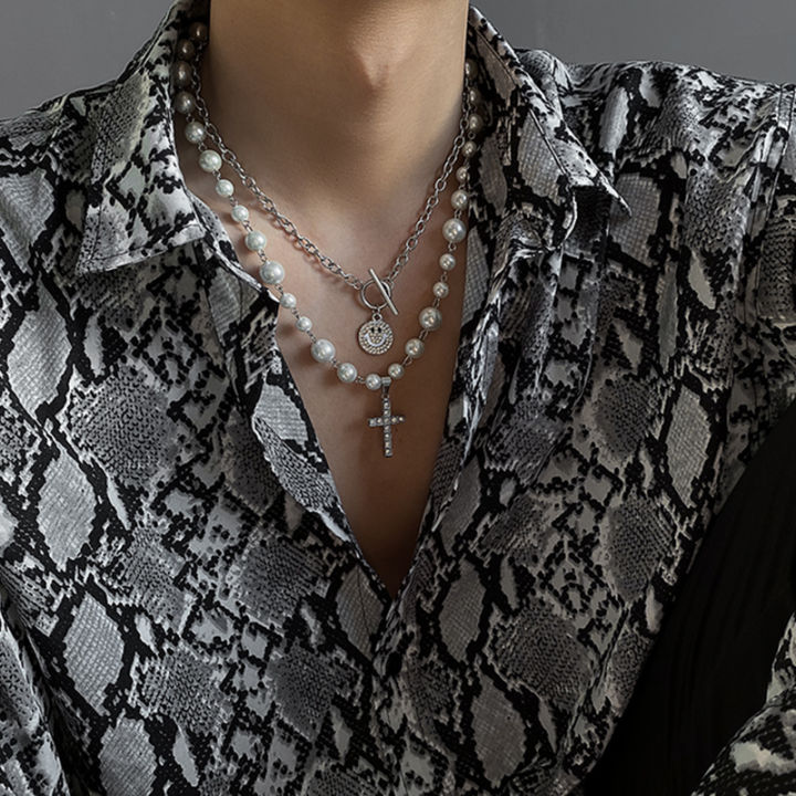 Kwentas for men Korean Style Pearl Necklace Men Tribe Necklace necklace fashion for men aesthetic kwintas for men pendant for men