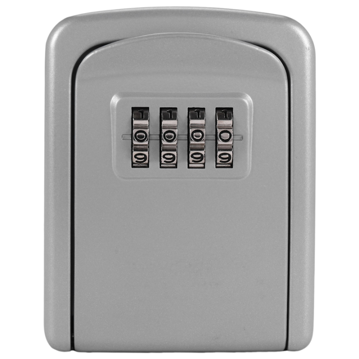 Key Lock Box Wall Mounted 4 Digit Combination Lock Box Silver | Daraz.lk